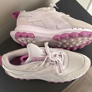 Reebok CARDI B Women's Pale Pink Athletic Sneakers with Fuchsia Accents